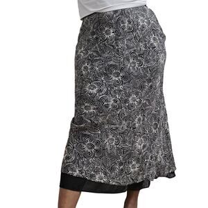 Ann Taylor Vintage Y2K Womens Silk Bias Midi Shirt 12 Floral Sheer Whimsigoth